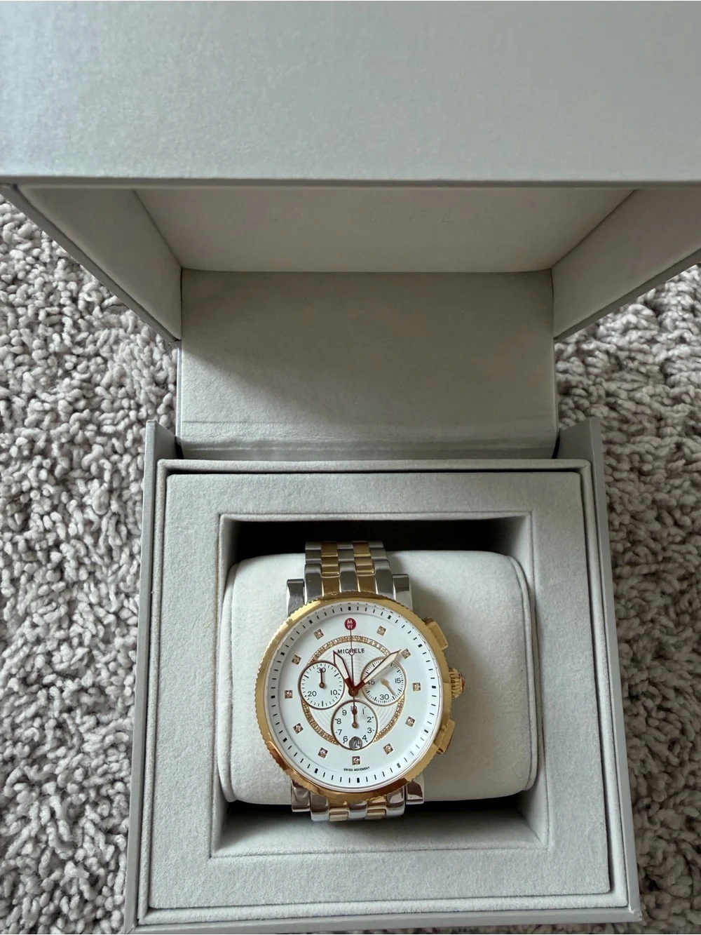 MICHELE Sport Sail Diamond Two-Tone Chronograph Watch